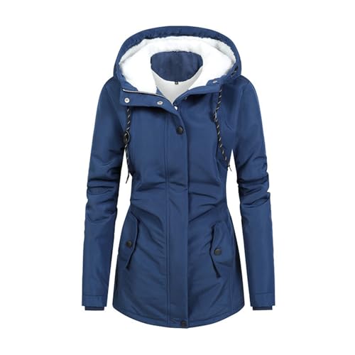 Skijacke Mädchen,Damen Winter Lange Parka Mantel Gepolstert Mit Kapuze Warme Baumwolle Gesteppt Outdoor Jacke Puffer Overcoat,Damenmantel Sale Winter,Winterjacke Damen Sale,B Blue,M von Generic