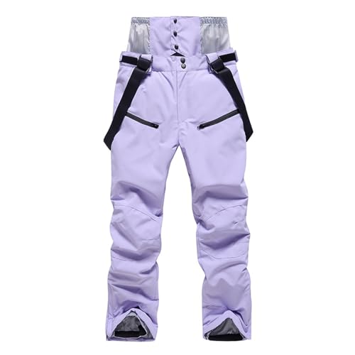 Skilanglaufhose Herren Wasserdicht Winddicht Schneehose Winter Warm Skihose Abnehmbaren Softshellhose Gefüttert Snowboardhose Hosenträgerhose mit Verstellbarer Träger Outdoorhose von Generic