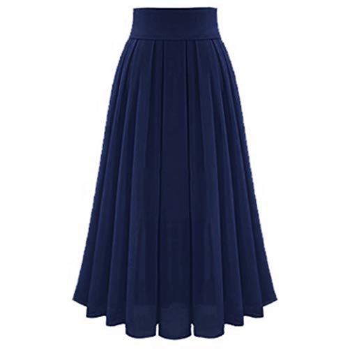 Skirt Damen Lang A Linie Chiffonrock Faltenrock Hohe Taille Midi Rock Lang Fashion Maxi Röcke Damen High Waist Midi Röcke Rock Damen Langer Falten Taille Linie Maxi Skirt Tüllrock Grün von Generic