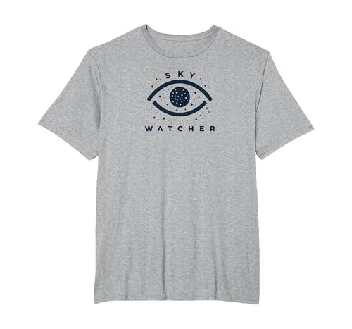 Sky Watcher Himmlisches Auge Sternenbeobachtung Emblem T-Shirt, Herren Große Größen, Grau Meliert, 6X Tall von Generic