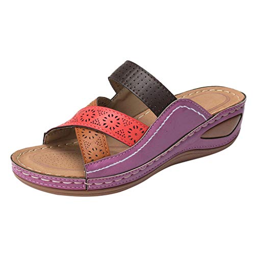Slides Herren Damen Vintage Sommerschuhe Elegant Flach Strass Schuhe Sommer Pantoletten Slippers Badelatschen Hausschuhe Casual Wedge Peep Toe Garten Dusche von Generic