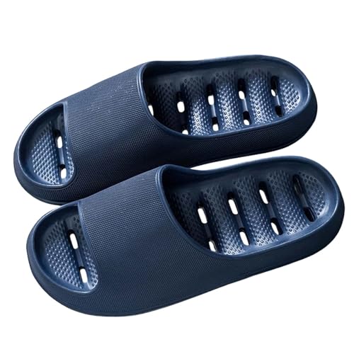 Slides Herren Damen Zehentrenner Mit Absatz Und Fussbett Freizeit Wedge Keilabsatz Leder Hausschuhe Bequem Weichen Sohlen Garten Dusche Schuhe von Generic
