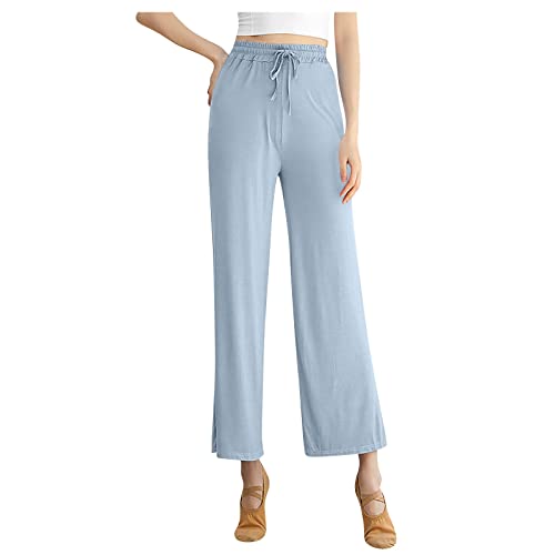 Slim Lange Elastische Yogahosen, Kargo Hosen Für Mädchen Jeans Hosen Damen Damen Button Up Track Sporthose Jogginghosen Übergröß Für Damen(Hell Blau-1,S) von Generic