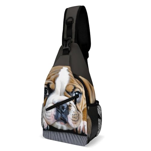 Sling Bag Englischer Cowdog Welpe Hund Tragbare Sling Rucksack Stylisch Casual Daypack Für Outdoorsport Herren Reisen 19X39Cm von Generic