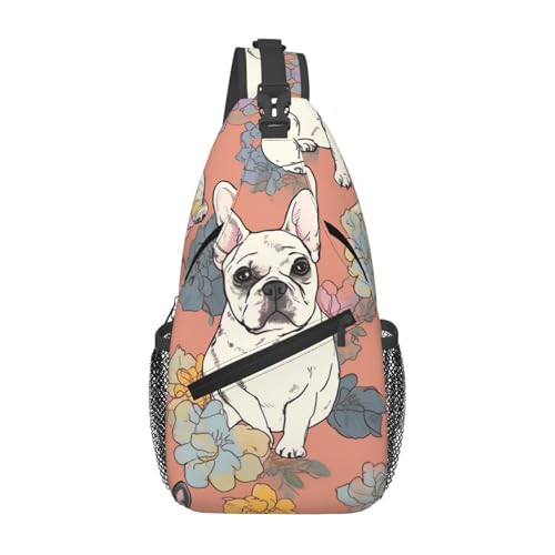 Sling Bag Französischer Cowdog-Druck Anti-Diebstahl Casual Daypack Tragbare Sling Rucksack Für Damen Herren Sport 19X39Cm von Generic