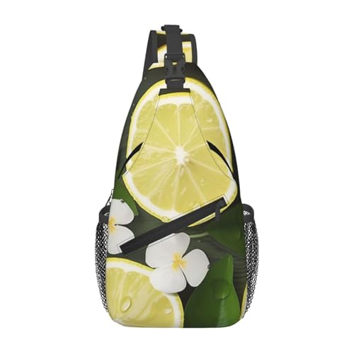 Sling Bag Frische Zitrone Verstellbarer Schultertasche Polyester Schulterrucksack Für Radfahren Sportlich Outdoorsport 19X39Cm von Generic