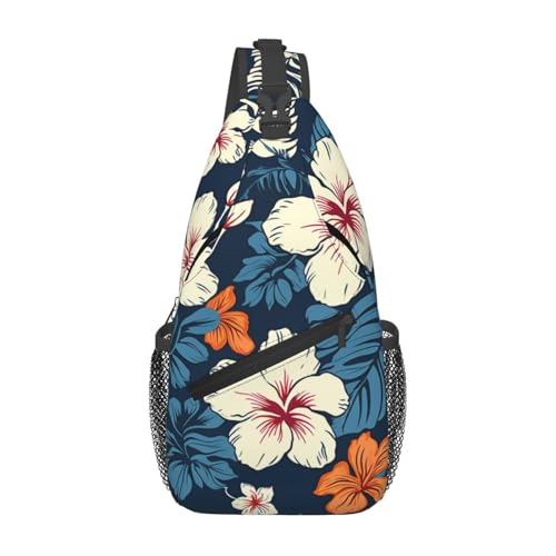 Sling Bag Hawaii-Blume Verstellbarer Rucksack Elegant Casual Daypack Für Damen Radfahren Herren 19X39Cm von Generic