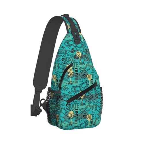Sling Bag Herren Und Damen Skateboard Sportliche Brusttasche Herren Multipurpose Tagepacks Multifunktionale Brustrucksack, Für Arbeit, Bergsteigen, Camping Sling Bag Herren Und Damen Skateboard Sportliche Brusttasche Herren Multipurpose Tagepacks Multifunktionale Brustrucksack, Für Arbeit, Bergsteigen, Camping von Generic