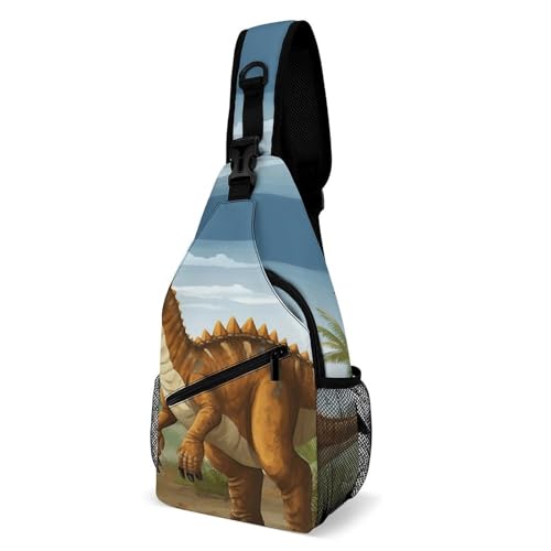 Sling Rucksack Dinosaurier Aus Der Zeit Verstellbarer Schultertasche Multipurpose Sporttasche Für Sportlich Sport Radfahren 19X39Cm von Generic