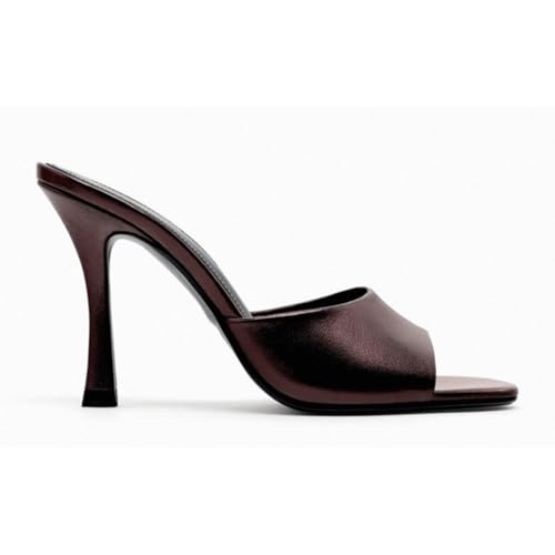 Slip On High Heels Sandalen Runde Spitze Offener Rücken Offene Spitze Party Abendschuhe Frauen Kleid Stiletto Sommer Schuhe Stilvoll,Braun,40.5 EU Slip On High Heels Sandalen Runde Spitze Offener Rücken Offene Spitze Party Abendschuhe Frauen Kleid Stiletto Sommer Schuhe Stilvoll,Braun,40.5 EU von Generic
