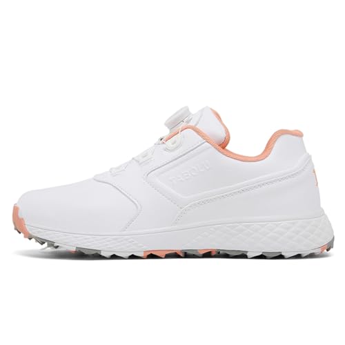 Slip on Damen Golfschuhe Bequeme Wanderschuhe Für Damen wasserdichte rutschfeste Golfsportschuhe,Rosa,41 EU von Generic