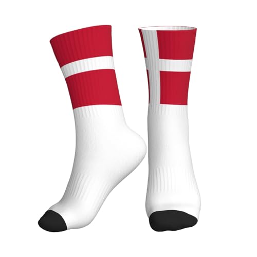 Slipper-Socken 40cm Dänemark Flagge Verrückte Socken Unisex Anzugsocken Farbige Druck Socken Für Freundin, Verkleidung Party, Muttertag von Generic