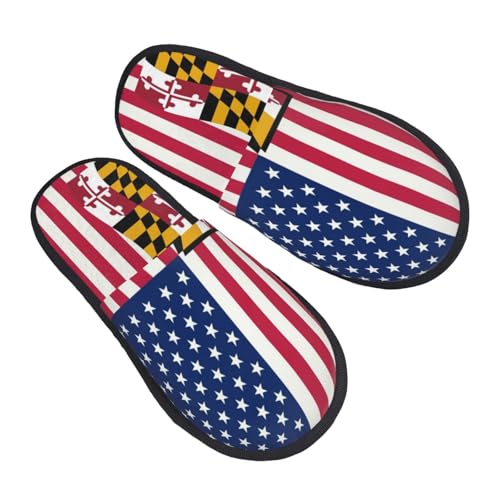 Slippers Amerika Und Maryland Flagge Weiches Hauspantoffeln Mit Fellfutter Pantoffeln Für Unisex Schlafzimmer Weihnachten L von Generic