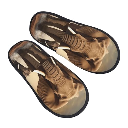 Slippers Elefant Und Elefantenbaby Flauschiges Hausschuhe Kunstalpaka Baumwolle Pantoffeln Für Weihnachten Den Alltag Winter M von Generic