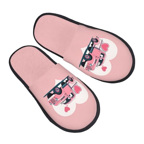 Slippers Glückliche Autoherzen Rutschfeste Hauspantoffeln Flauschiges Baumwolle Pantoffeln Für Weihnachten Schlafzimmer Draußen L von Generic