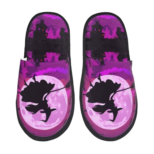 Slippers Lila Liebe Halloween Spinnennetz Luxuriös Baumwolle Pantoffeln Mit Fellfutter Hausschuhe Für Unisex Winter Drinnen L von Generic