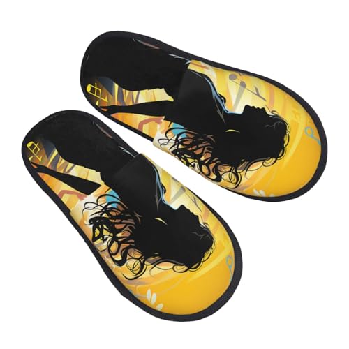 Slippers Tanzmusik Gemütlich Hausschuhe Luxuriös Pantoffeln Für Winter Draußen Weihnachten M von Generic