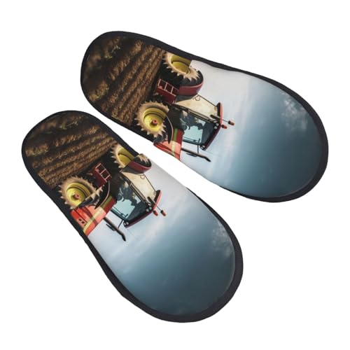 Slippers Traktorfarm Luxuriös Baumwolle Pantoffeln Rutschfeste Hausschuhe Für Weihnachten Winter Draußen L von Generic