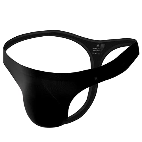 Slips Herren Microfaser Slip Männer Slip Tanga String Stretch Unterwäsche Bequeme Weiche Tangaslip Unterhosen Sportunterwäsche Schwarz M von Generic