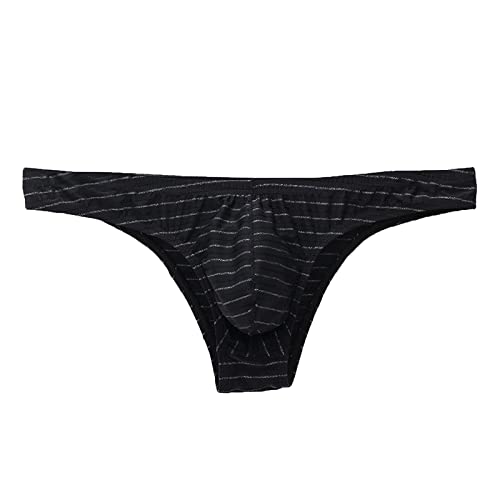 Slips Herren Microfaser Slip Slips Männer Tanga String Stretch Unterwäsche Atmungsaktiv Tangaslip Low-Rise Sportunterwäsche Schwarz M von Generic