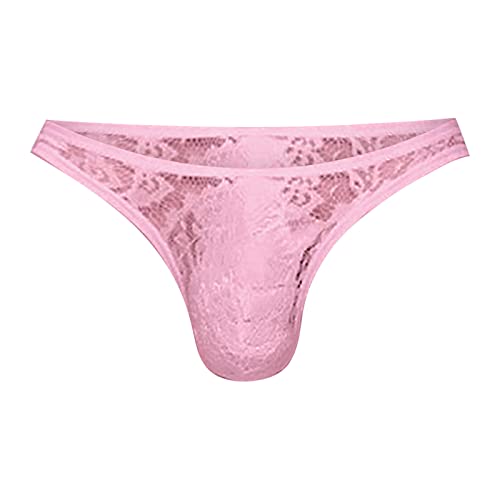 Slips Herren Sexy Herren Dessous Seidig Spitze Slip Erotische ReizwäSche FüR Herren aus Feinem Mesh Bikini Slip Sissy Pouch Crossdress Höschen String Tanga Herren Transparent von Generic