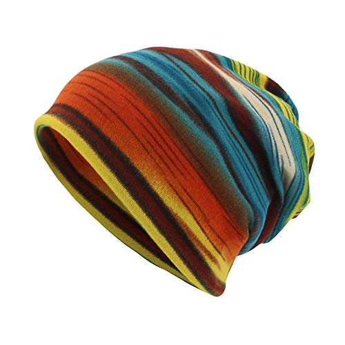 Slouchy Beanie Mütze Damen Sommer Beanie Turban Chemo Cancer Kopfbedeckung aus Baumwolle Schlafmütze Sommermütze Turban Kopfbedeckung Himmelblau Einheitsgröße von Generic
