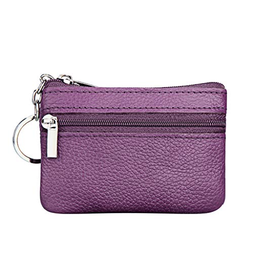 Small Small Pouch Key Damentasche Reißverschluss Ring aus Brieftasche mit Geldbörse Herren Brieftasche Groß (Purple, One Size) von Generic