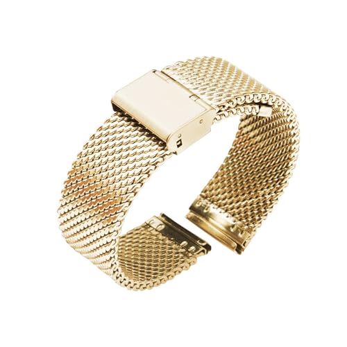 Smart-Armband 2 Stück 10 12 14 16 18 20 22 24 mm Ersatzarmband aus Milanaise-Netz - Schnellverschluss - Armband aus Edelstahl 304, 14 mm, Edelstahl von Generic
