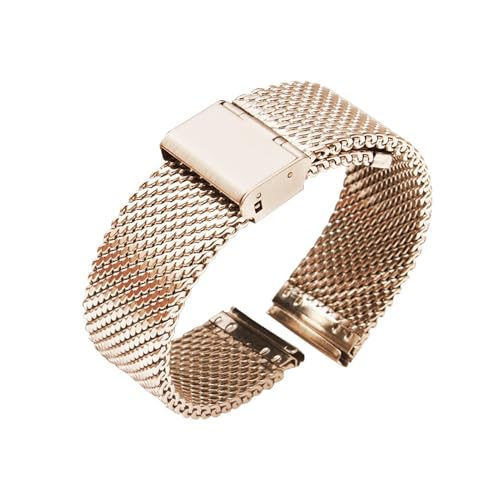 Smart-Armband 2 Stück 10 12 14 16 18 20 22 24 mm Ersatzarmband aus Milanaise-Netz - Schnellverschluss - Armband aus Edelstahl 304, 20 mm, Edelstahl von Generic