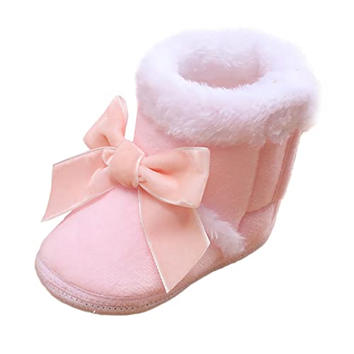 Sneaker Baby 1 Jahr Weiche bequeme Stiefel Säuglingskleinkind Wärme- und Modeschuhe Damen Boots Silber (Pink, 4.5 Infant) von Generic