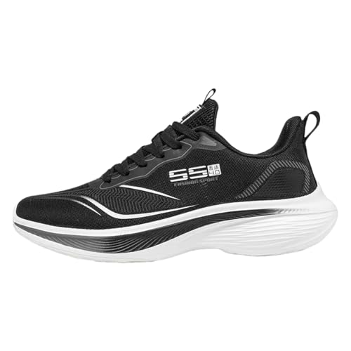 Sneaker Damen Herren, Laufschuhe Mit Guter Dämpfung Turnschuhe Weiss Schwarz, Leichte Sportschuhe Outdoor, Joggingschuhe Plateau Bequeme, Gym Schuhe rutschfest Freizeitschuhe Schnürschuhe von Generic