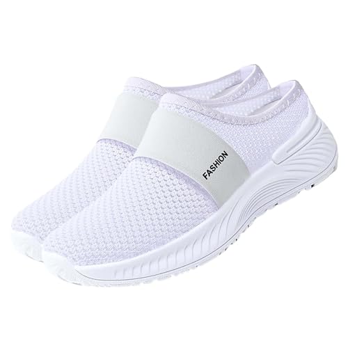 Sneaker Damen Ohne Schnürsenkel Flach Mesh Hausschuhe Sneakers Breite Füße Atmungsaktive Walkingschuhe Weichen Sohlen Sportschuhe rutschfeste Freizeit Trekkingschuhe von Generic