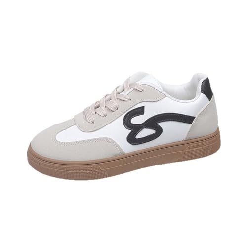Sneaker Damen Tennis Skateboarden Sneaker Klassische Mit Schnürsenkeln Gummisohle Retro Style Modische rutschfeste Freizeit Skate-Schuhe Modische Freizeitschuhe Flach Leder Turnschuhe Sneaker Damen Tennis Skateboarden Sneaker Klassische Mit Schnürsenkeln Gummisohle Retro Style Modische rutschfeste Freizeit Skate-Schuhe Modische Freizeitschuhe Flach Leder Turnschuhe von Generic