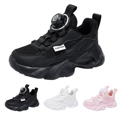 Sneaker Junge Mädchen Sportschuhe Hallenschuhe Plateau Freizeitschuhe Turnschuhe Kinder rutschfeste Sport Schuhe Kinderschuhe (Black, 30.5 Little Child) von Generic