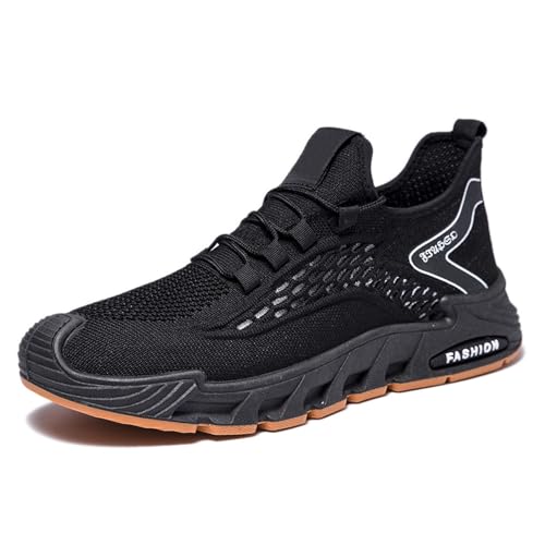 Sneaker Schuhe Herren, Gute Laufschuhe Herren, Turnschuhe Mit Luftpolster Halbschuhe Mit Elastische Schnürsenkel Fashion Leichtgewichts Joggingschuhe rutschfeste Straßenschuhe Freizeit Wanderschuhe von Generic