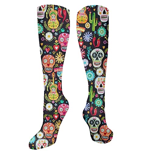 Sneaker Socken Mexiko: Tag Der Toten – Zuckerschädel Sportsocken Klassische Kompressionssocken Atmungsaktiv Classic Socken Für Outdoor Arbeit Sport Trekking 50cm von Generic