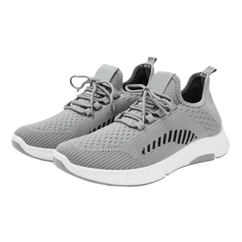 Sneaker Sportschuhe Herren Schwarz, Laufschuhe Herren Weisse Sohle, Atmungsaktiv Mesh Turnschuhe, Gym Schuhe Leichte rutschfest, Komfort Joggingschuhe Freizeitschuhe, Walking Breite Füße Outdoor von Generic