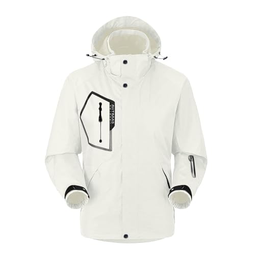 Snowboardjacke Herren Warm Gefüttert Skijacke Wasserdicht Softshell Jacke mit Kapuze Fleece Winterjacke Atmungsaktiv Funktionsjacke,XL-5XL von Generic