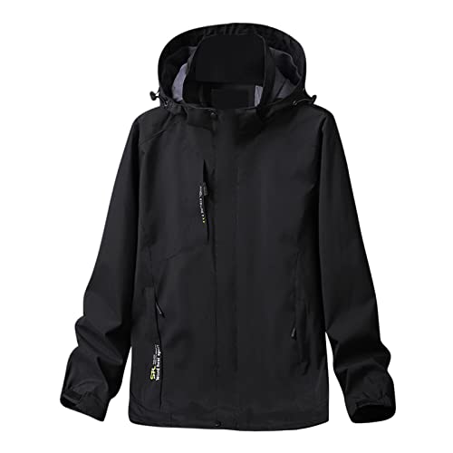 Softshelljacke Herren Schwarz 5Xl - Funktionsjacke Herren 3 In 1 Lang - Wanderjacke Wasserdicht Winter Regen Jacke Fluganzug Bergsteigen Jacke Dünne Jacke Stanzen Jacke Outdoorjacke Übergangsjacke von Generic