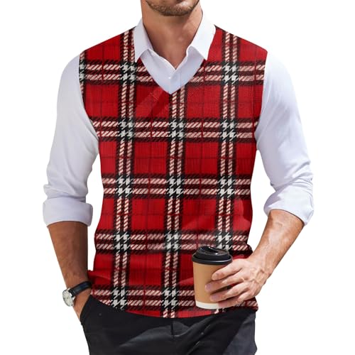 Solid Weste Herren Männer Weste Herren Pullunder Weste Pullunder Herren Wolle Weste Herren Frühling Pullover Business Herren Männer Weste Strick Herren Weste Frühling Weste Herren Vintage von Generic