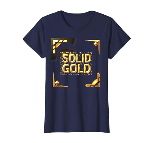 Solide Gold Jungen Luxe Shimmer Statement Sparkle Bling T-Shirt, Damen, Marineblau, XS Solide Gold Jungen Luxe Shimmer Statement Sparkle Bling T-Shirt, Damen, Marineblau, XS von Generic