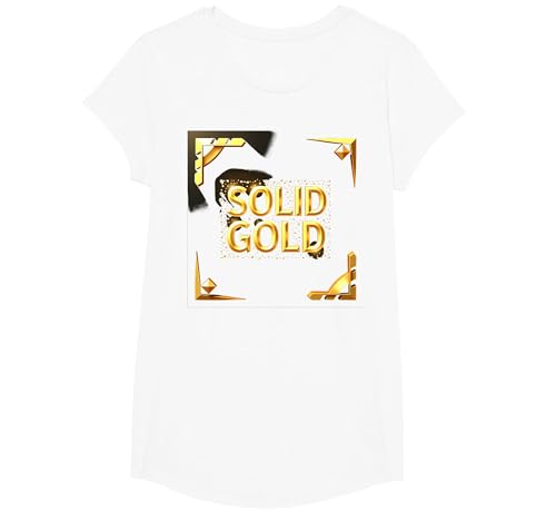 Solide Gold Jungen Luxe Shimmer Statement Sparkle Bling T-Shirt, Girls, Weiß, XS Solide Gold Jungen Luxe Shimmer Statement Sparkle Bling T-Shirt, Girls, Weiß, XS von Generic