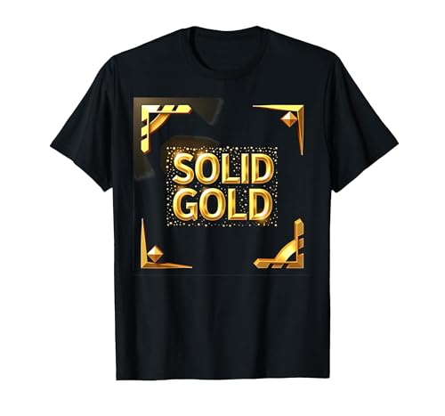 Solide Gold Jungen Luxe Shimmer Statement Sparkle Bling T-Shirt, Herren, Schwarz, M Solide Gold Jungen Luxe Shimmer Statement Sparkle Bling T-Shirt, Herren, Schwarz, M von Generic