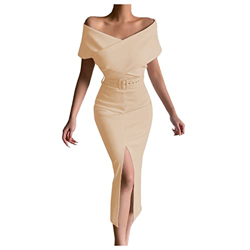 Sommer Brautkleid Reißverschluss Ersatz Verstellbarer Korsett Rücken Kit Satinband Für Braut Bankett Abendkleid,Damen Röcke 50Er Jahre Kleider Damen Off Shoulder Für Hochzeitsgäste (1-Beige,3XL) von Generic