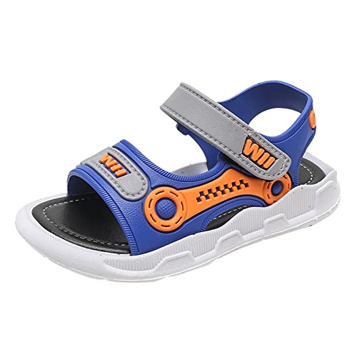 Sommer Jungen Sandalen Babyschuhe Kinder flache Kind Strandschuhe Sport weiche rutschfeste lässige Kleinkind Sandalen Weiße Schuhe für Kleinkinder (Blue, 18-24 Months) von Generic