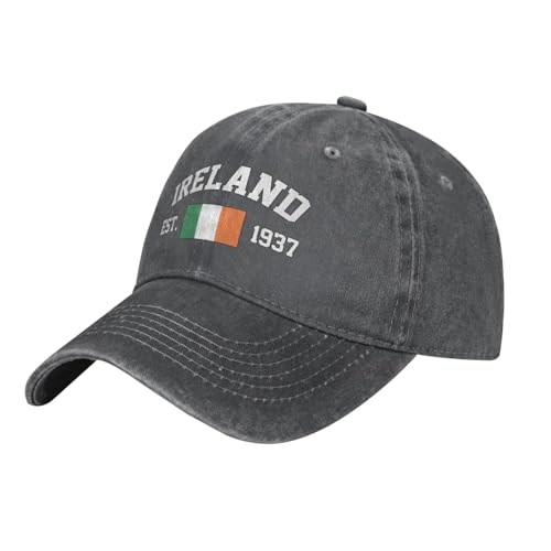 Sommer Kappe Irland Flagge Sonnenblende Mütze Verstellbare Cowboy-Hut Gewaschener Denim Schirmmütze Basecap Für Running, Tennis, Reisen von Generic