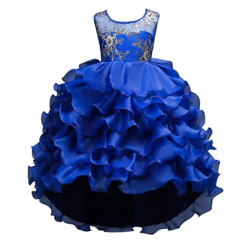 Sommer Kleid für Mädchen - Kinder A-Linie Siwng Skaterkleid Langes Abendkleid Mädchen Pailletten Puffy Schleppendes Kleid Prinzessinenkleid Festlicheskleid mit Blumen Kinder festlich Party Kleid von Generic
