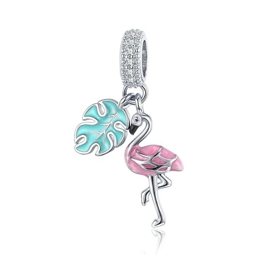 Sommer Neue Rosa Emaille Flamingo Anhänger Charms Für Armband Oder Halskette von Generic
