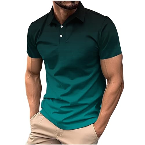 Sommer Poloshirt Herren Revers Knöpfen Hemd Farbverlauf Tshirt Schmale Passform Oberteile Kurzarm Pullover Basic Poloshirts Große Größen T-Shirt Leichte Polohemd Lässige Shirt Bequeme Tops Sportshirt Sommer Poloshirt Herren Revers Knöpfen Hemd Farbverlauf Tshirt Schmale Passform Oberteile Kurzarm Pullover Basic Poloshirts Große Größen T-Shirt Leichte Polohemd Lässige Shirt Bequeme Tops Sportshirt von Generic
