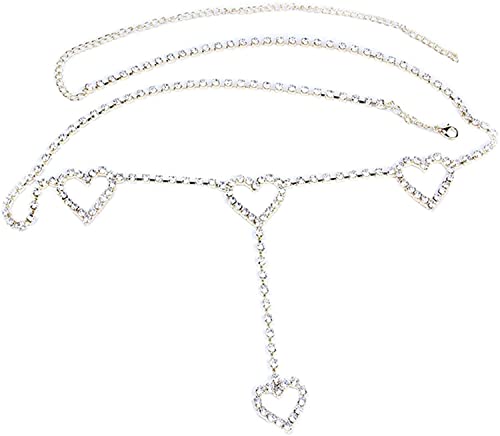 Sommer Taille Ketten Körperschmuck für Frauen, Frauen Herz Anhänger Lange Bauchkette Taille Gürtel Strand Körperschmuck Praktisch und geschickt von Generic